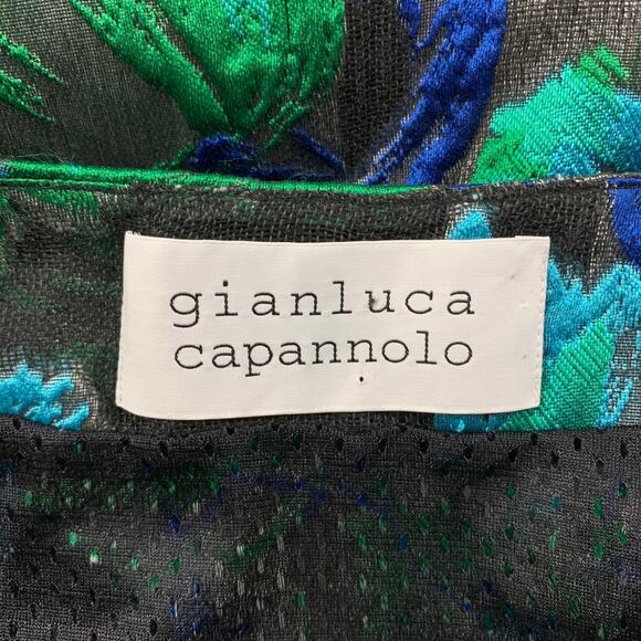 GIANLUCA CAPANNOLO Size 6 Blue Green Polyester Blend Vest - Picture 5 of 5